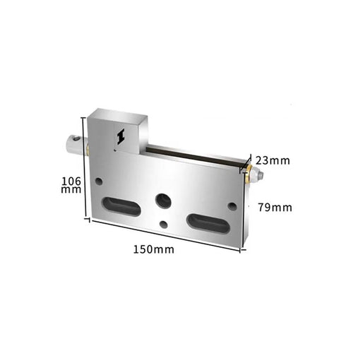 Pro Grade Wire EDM Vise With 5μm Precision, Stainless Steel Tooling Vise For CNC Wire Cut Machining, side view dimensions