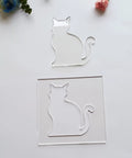 Clear Acrylic Cat Paw Router Template For Woodworking Solid 1/4 Inch Thick Jig For Resin Epoxy Inlay Crafts, two cat shapes.