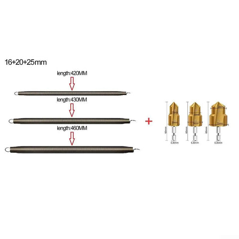 Dude, this awesome PVC Pipe Bender Spring Set And PPR Thread Repair Drill Bit Kit Is Total Game Changer For Plumbing Pros. Includes three spring tools, 420mm to 460mm.