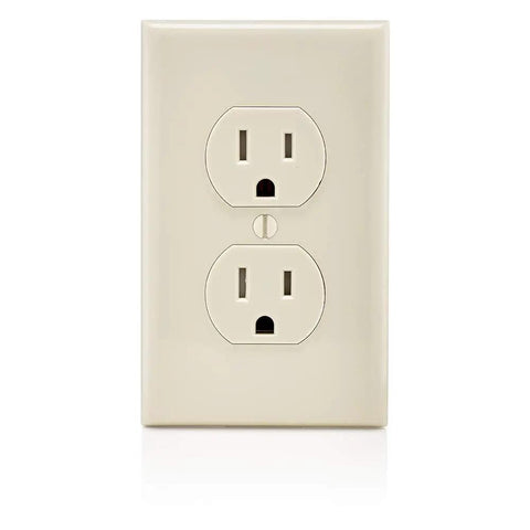 15 Amp 125 Volt Tamper Resistant Duplex Receptacle 10 Pack Ivory With TR Symbol Meets 2008 NEC heavy duty ultrasonic construction