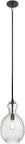 Riviera 16 Inch One Light Pendant with Clear Ribbed Glass in Olde Bronze Finish Perfect for Modern Hallways Dining Rooms or Entryways