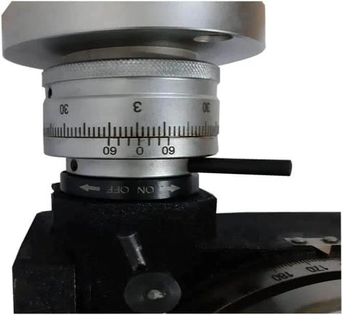 Close-up of 6 Inch Rotary Table For Milling Machine Tools, Horizontal And Vertical Mount, 360 Degree Graduated Dials, Heavy Duty Workhorse