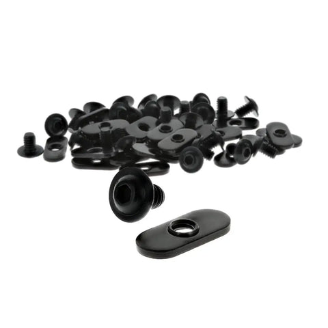 10 Series Bolt Assembly With 1/4-20 x.375 Flanged Button Head Socket Cap Screw And Slide-In Economy T-Nut For T-Slot Rails, Beefy Steel With Black Zinc Finish, 25-Piece Combo