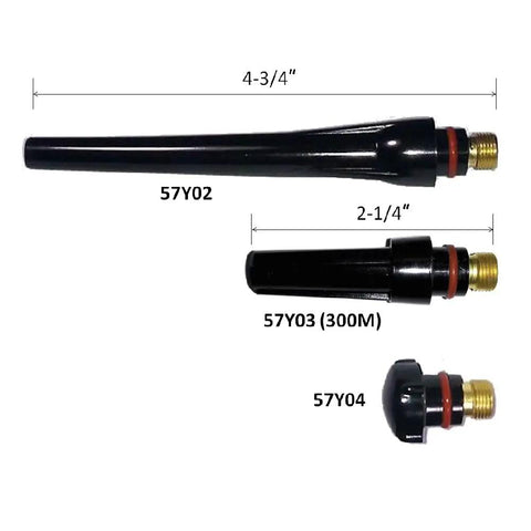 Back caps 57Y02, 57Y03, and 57Y04 for 14-Piece TIG Welding Torch Accessory Kit For Air Cooled And Water Cooled Torches 17 18 20 26 Series