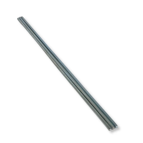 One Eighth Inch Square Key Stock Bar Set, Zn Coated Cold Drawn Steel, One Eighth By One Eighth By Twelve Inches, Pack Of Three angled view.