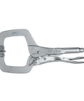 IRWIN VISE-GRIP locking C-clamp with swivel pads, 11-inch, silver metal