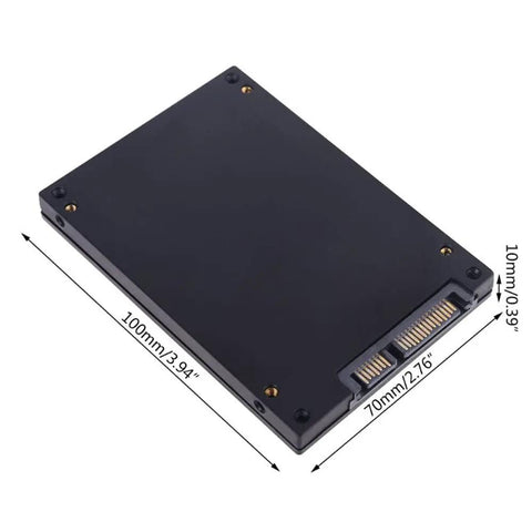 Two Port Dual Sd And Mmc To Sata Raid Adapter Enclosure 100mm x 70mm compact design for converting flash cards to boot drives.