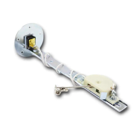 Swing Arm Fuel Level Sender With Adjustable 73 Ohms To 10 Ohms Range, 5 To 27 Inch Tank Depth, 5 Hole Mount Pattern, Durable Steel And Plastic Build, Includes Gasket Kit And Install Guide, Ride Ready For Cars And Trucks, shown on white