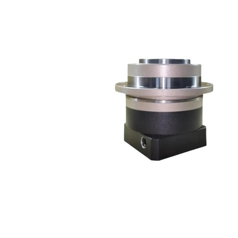 Smooth As Silk Precision Planetary Gear Reducer For Servo Motors, side view of helical tooth gearbox with metal housing.