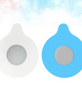 2pcs Silicone Bathroom Drain Stopper Tub Plug Cover for Kitchen Use in white and blue, round design with strong adsorption.