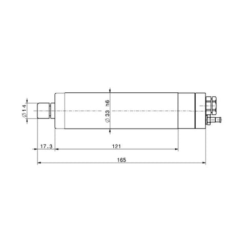 Heavy Duty High Speed Water Cooled Spindle Rock Solid For Metal And Non Metal Polishing CNC Routers technical drawing