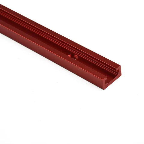 Aluminum T Track Miter Jig For Woodworking, Router Ready With T Slot Design, Heavy Duty Aluminum Alloy, Red, Close-up Angle