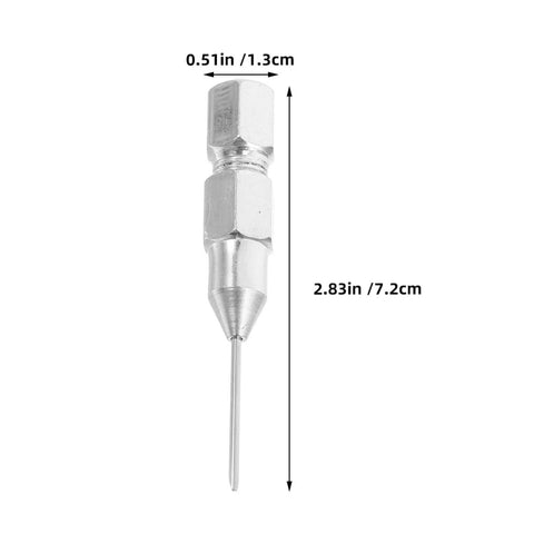 Grease Needle Nozzle Kit Two Piece Leakproof Fittings For Precision Lubrication Sealed Bearings shown front view with dimensions