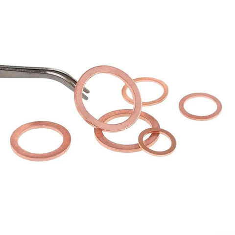 Heavy Duty 200 Piece Red Copper Flat Washer Assortment Kit Metric Sizes M5 To M14 For Ultimate Leak Proof Sealing On Your Cars And Engines Plus Hydraulic Systems Banjo Oil Pan Drain Plugs And Fittings Stay Sealed Like A Boss Even Under Stress, red copper washers in assorted sizes