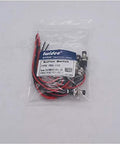 Pack of Momentary Push Button Switch 2 Pin SPST Normally Open Mini Round 7mm Black Button With Pre Soldered Wires in packaging