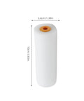 Ten Pack Of White Sponge Paint Roller Covers For Walls And Ceilings No Drama Mini Size showing a single mini foam roller cover dimensions 10cm by 3.4cm.