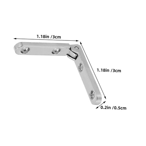 12 Pack Zinc Alloy 90 Degree Folding Hinges For Jewelry Boxes And Small Cabinets, Minimalist Unmarked Design, 1.18in size