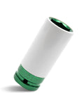 Heavy Duty Half Inch Drive 22mm Lug Nut Impact Socket With Scratch Proof Nylon Sleeve showing the green base and slim profile.