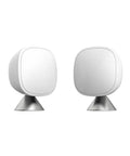 SmartSensor 2-Pack for Temperature and Occupancy Detection, Keeps Rooms Cozy by Relaying True Room Temp to Your Thermostat Up to 60 Feet Through Walls, Hands-Free Auto-Adjusts Temperature, Real-Time Occupancy Awareness, Simple Smart Home Upgrade white sensors on metal stands