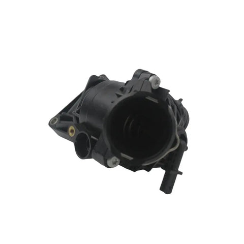 Performance Engine Coolant Thermostat Direct Bolt On Replacement For E400 Cls400 S550e, heavy-duty black plastic construction.