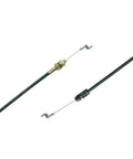 Close-up of Transmission Shift Cable Replacement For MTD Cub Cadet, 73 Inch Cable 68 Inch Conduit with metal hooks.
