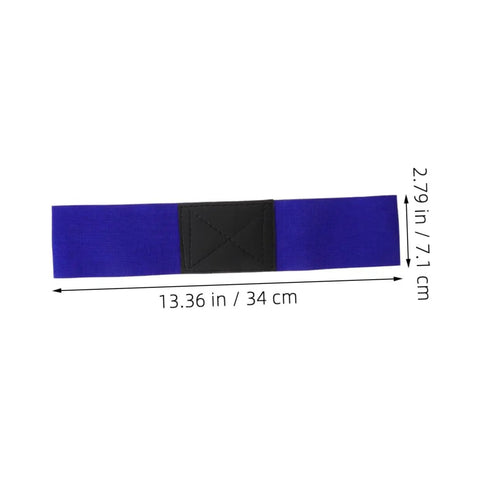 Game Changing Adjustable Golf Swing Correction Belt with a 13.36 in length shown against white background, blue with black patch.