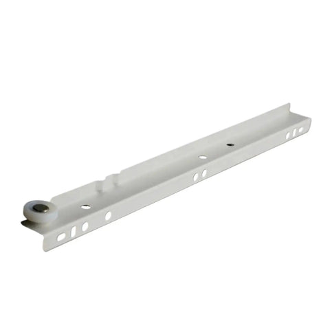 Heavy Duty Side Mounted Ball Bearing Drawer Slides Pair Knockout Smooth Gliding Keyboard Pull Out Tray For Computer Desk Full Extension Cold Rolled Steel Tracks Super Slick Performance Exactly 14 Inches Long white drawer slide