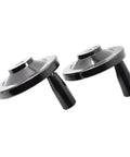 Bakelite Hand Wheel With Keyway Style For Milling Lathe, two wheels with handles, versatile fit, durable black material, side view.