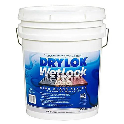 All Purpose Clear Concrete And Masonry Sealer With Durable Latex Base Kicks Out Moisture Heavy Duty Weather Shield in 5 gallon bucket.