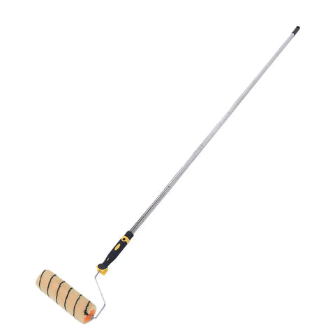 Heavy Duty Paint Roller Kit With Long Extension Pole And Six Stainless Rods Two Nine Inch Replacement Covers For Zero Sweat Wall And Ceiling Painting A Total Game Changer That Takes The Grind Out Of Any House Reno - Extendable roller with comfortable grip.