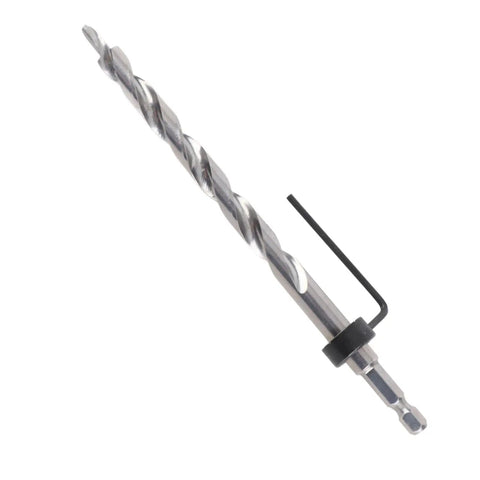 Heavy Duty 3/8 Step Drill Set With Lip And Spur Point Hex Shank For Precision Pocket Hole Depth Stop Collar Jig Woodworking Woodw Bits, HSS bit with collar