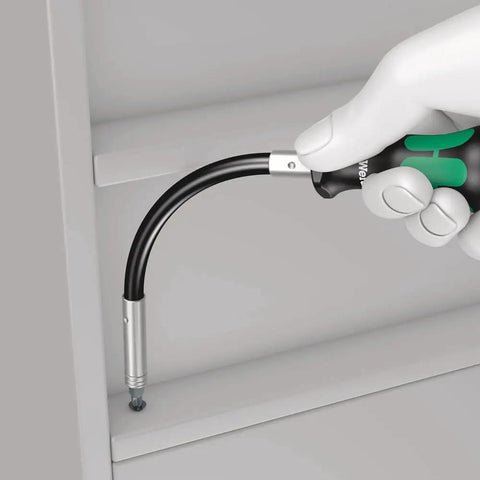 Using Extra Slim Bit Holding Screwdriver With Flexible Shaft And Magnetic Bit Holder, One Fourth Inch Hex, 173.5 Millimeter Length in tight spot