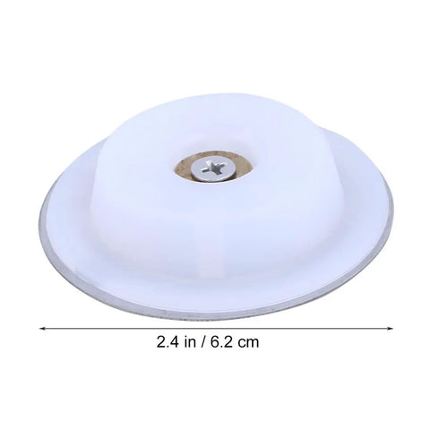 Drain Stopper Flat Cover 40-45mm Stainless Steel for Bathtub with white silicone top and silver base, measuring 2.4 in.