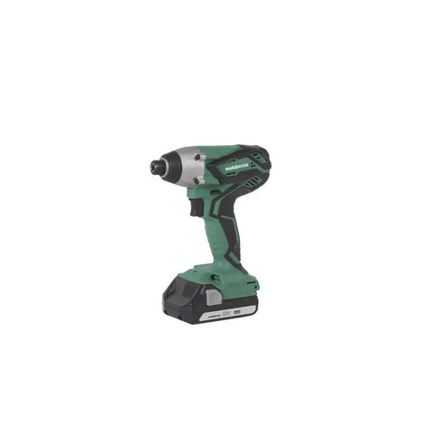 18V Cordless Impact Driver Kit With Two Lithium Ion Batteries, 1,280 In Lbs Torque, side view of tool with green handle