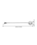 Side view of Six Piece Cabinet Door Lift Support Rod Set Beefy Heavy Duty Iron Drop Down Hinges with dimensions labeled.