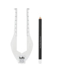 Brow Buddy Kit Pro Symmetrical Eyebrow Shaping Tool And Contour Stencil For Effortless Brow Mapping Includes White Pencil For Tweezing Waxing And Threading 2 Piece Set