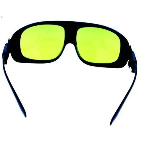 Heavy Duty Laser Protective Eyewear Delivering Rock Solid Shield Against 808Nm 1064Nm And 10600Nm Energy With Crystal Clear Views And Hella Comfy Adjustable Straps For Serious Daily Work Use - front view with green lenses