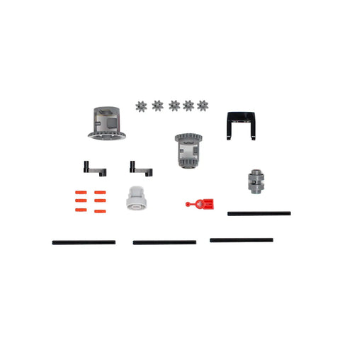 117 Piece Technic Gear And Axle Set For Mainstream LEGO Compatible Builds With Gear Rack And Worm, Pins, Axles, Connectors displayed in white.