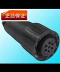 Heavy Duty Aviation Plug Connector For Proportional Valve Hydraulic System 7 Core J12-7A black connector side view against blue backdrop.