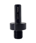 Front view of 3/8 Inch Hex Shank To 5/8-11 Male Arbor Adapter For Core Drill Bits And Diamond Hole Saw Attachments, made of alloy steel.