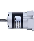 Side view of StepperOnline MGL planetary gearbox with silver housing and black label band