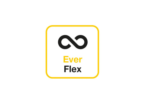 EverFlex logo symbolizing durability and flexibility in Flow 11.6 Mm Kernmantle Rope 35 M Green Low Stretch for Tree Care.