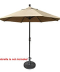 Heavy Duty Patio Umbrella Base Stand With Concave Radial Pattern Cast Resin Outdoor Weatherproof Black Base, umbrella not included
