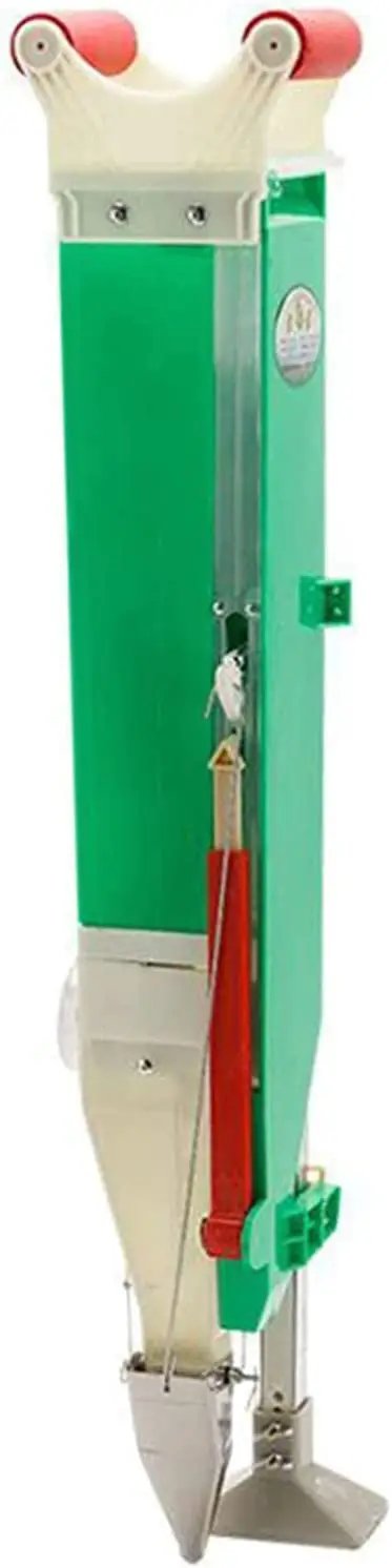 Green Handheld Workhorse Seed Spreader And Seeder For Peanuts And Soybeans, Adjustable Manual Planter With Double Tube Sowing