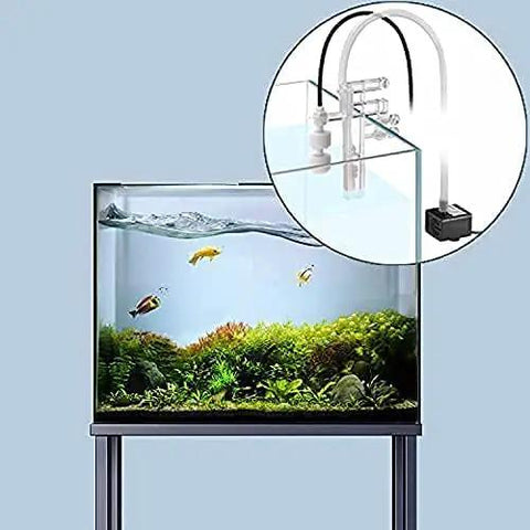 Automatic Top Off System For Aquarium With Pump Smart ATO Water Refiller for fish tanks shown installed on a glass tank with fish.