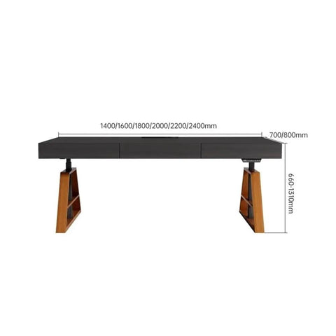 Top Shelf Electric Height Adjustable Standing Desk Featuring Deep Storage Drawers And Snazzy USB Charging Hub Heavy Duty Gaming Rig For A Sleek Home Office Flex Measuring 180 Cm Across For Max Comfort with detailed dimensions.