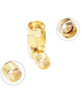 SMA Male To RPSMA Female Right Angle 90 Degree RF Coaxial Adapter, Brass Body, Gold Plating, 50 Ohm, For Drone Antenna