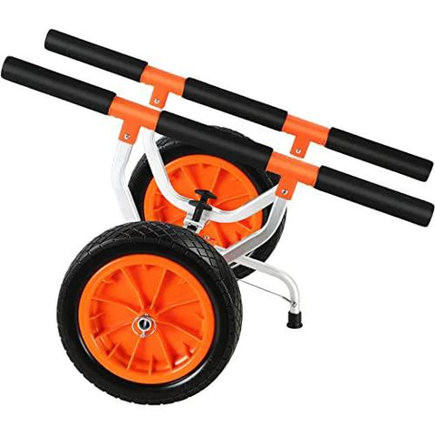 Heavy Duty Kayak Cart With 450 Lbs Load Capacity Detachable Canoe Trolley Adjustable Width Nonslip Support Foot 12 Inch Solid Tires