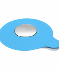 2pcs Silicone Tub Stopper Drain Plug Cover Strong Suction Seal in blue with a round metal center, used for sealing drains.