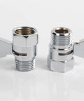 Double Outlet Chrome Shower Manifold With Independent Shut Off Valves For Dual Sprayer System Fits Standard G One Half